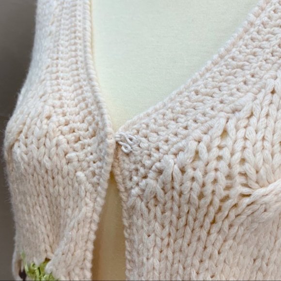 Anthropologie CHARLIE & ROBIN ribbon cardigan, M. - Picture 4 of 6